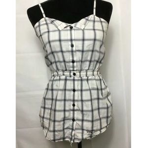 Women's M Vans white checkered spaghetti strap top